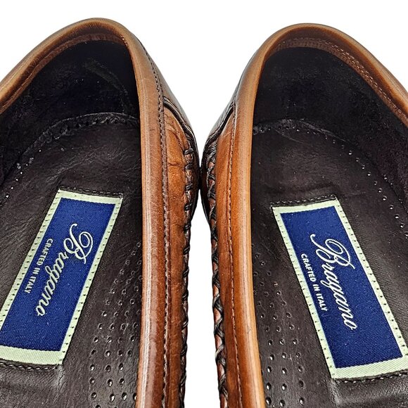 NEW Vintage Bragano Cole Haan Men's 7.5M Brown Leather Dress Shoes Italy Loafers - Picture 15 of 16